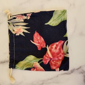 Hawaiian red anthurium tropical Hawaiian dustbag small square jungle exotic